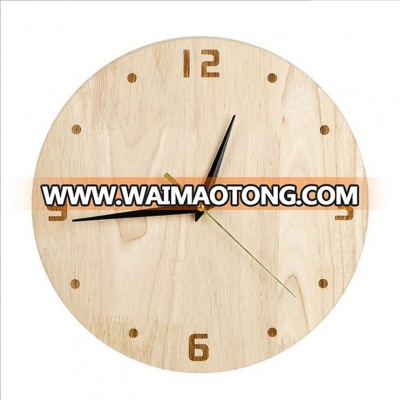 Nordic creative real wood household clock, simple modern living room bedroom clock, wall clock